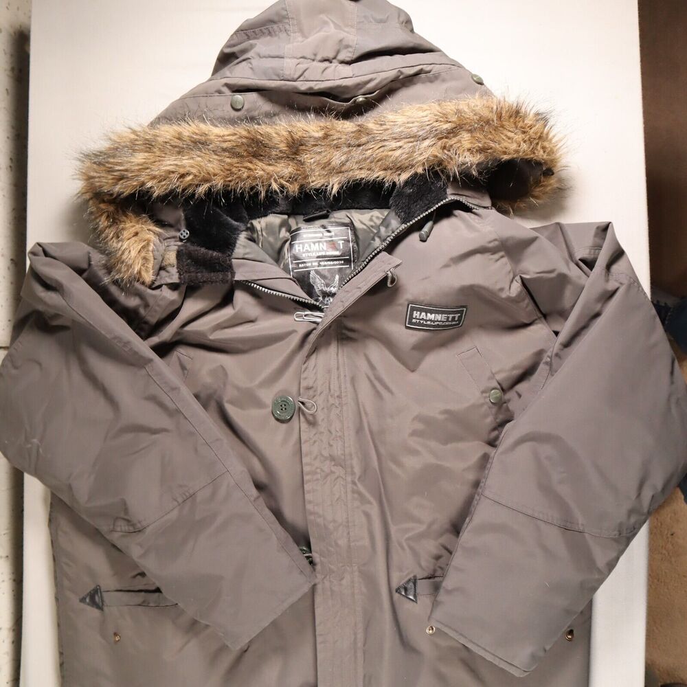 Standard Issue Mens Parka Size XL Hood Zip Up Pockets Hamnett Style.Life.Denim